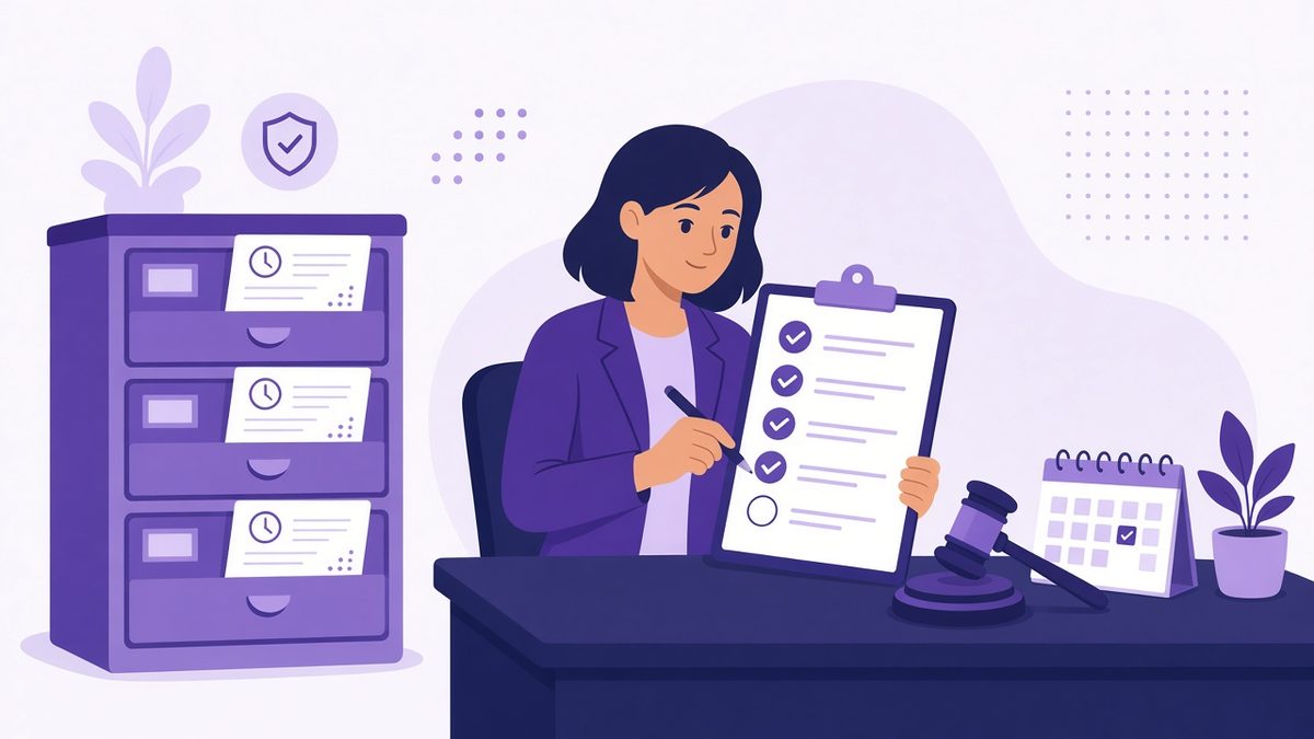 Illustration of a compliance officer ticking off a DPDP Act consent checklist with timestamped records